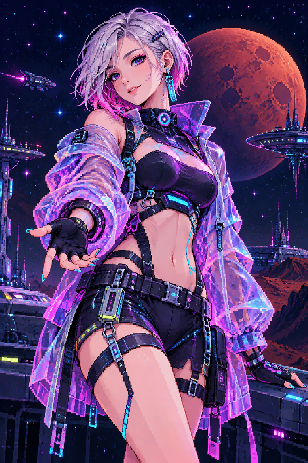 ZOE digital human concept against a Martian city