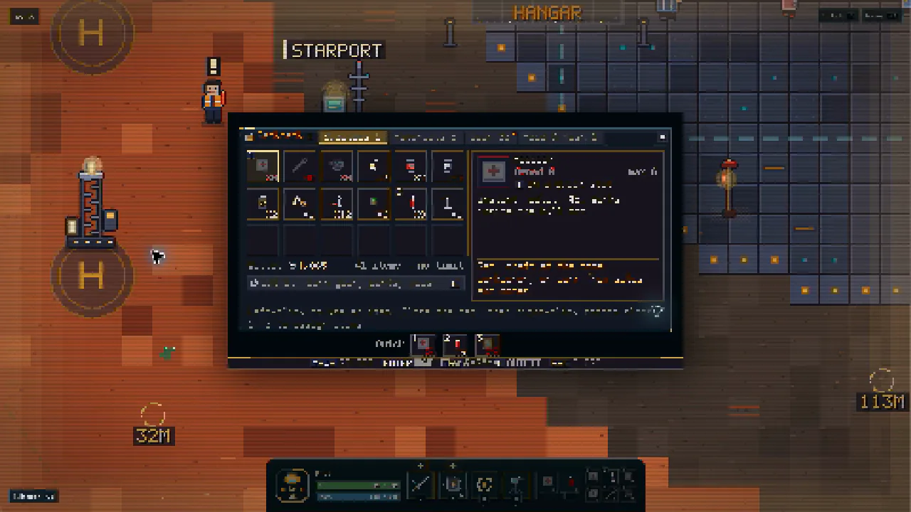 Equipment interface in the starport hangar